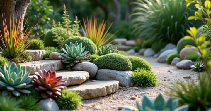 Comment créer un jardin de rocailles avec des plantes succulentes et des cailloux colorés