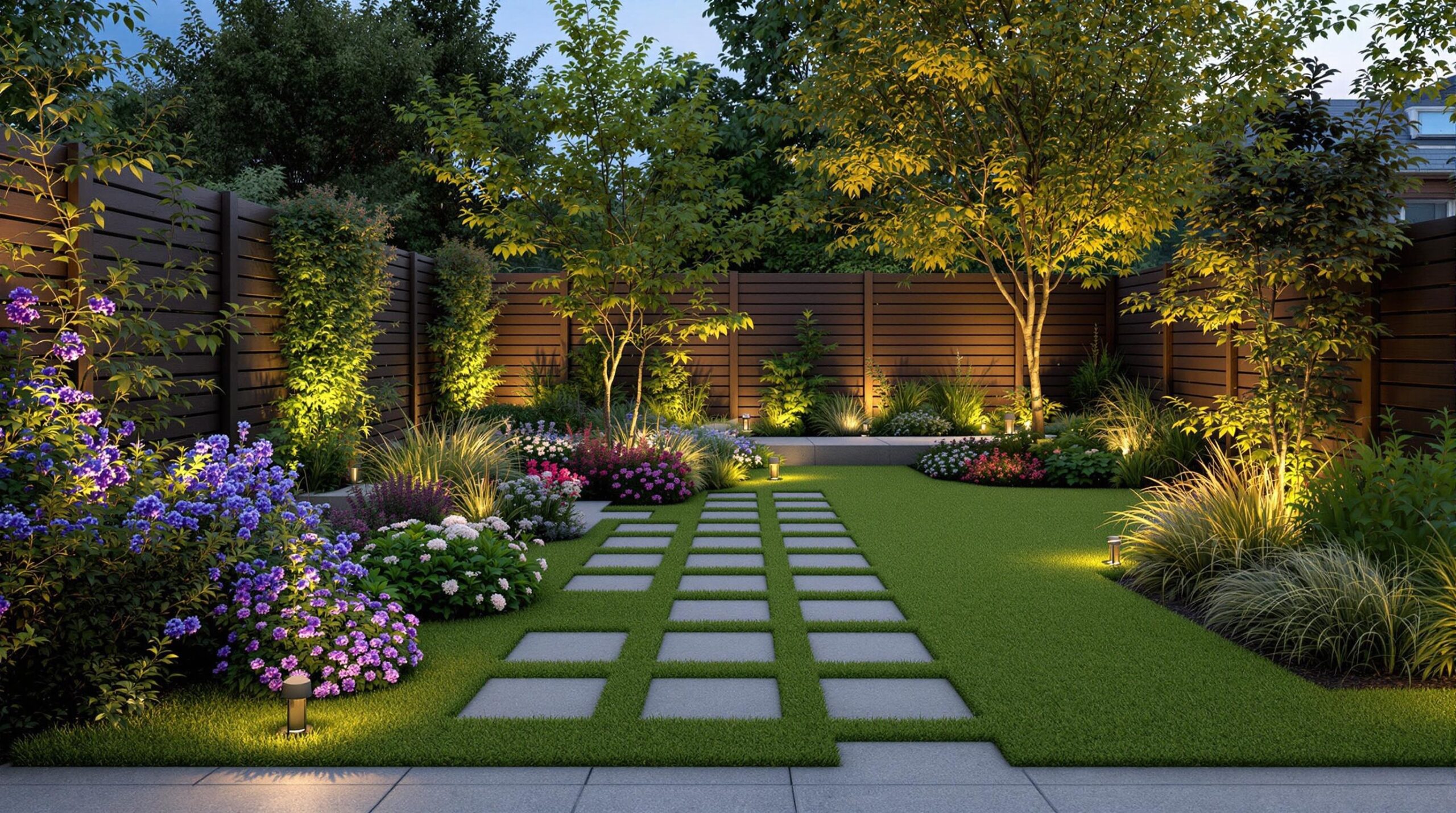 aménager un jardin aux quatre saisons avec des zones d'ombre et de lumière