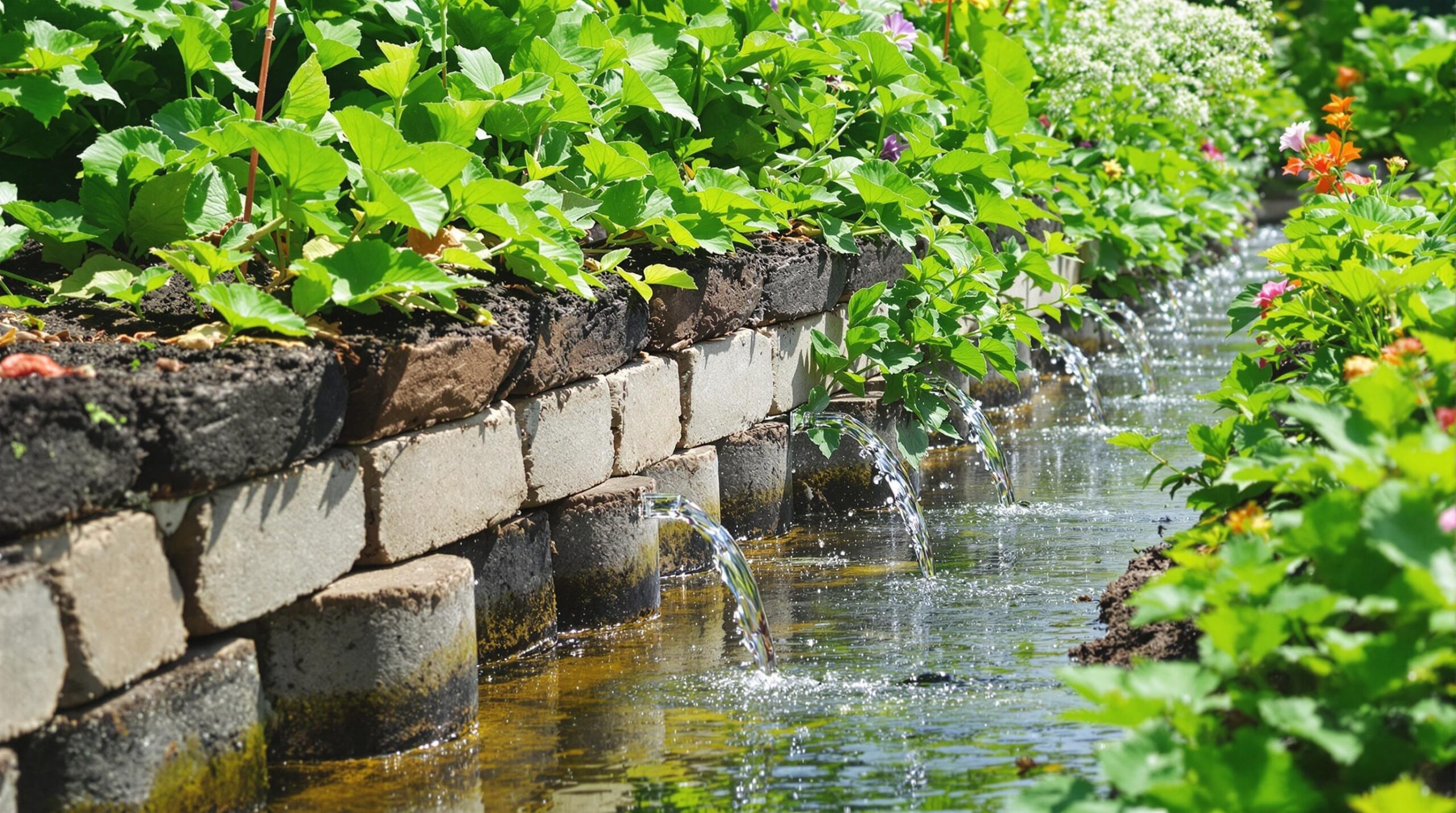 économie d'eau avec un potager hydroponique vertical