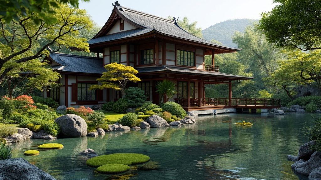 petit jardin japonais devant maison