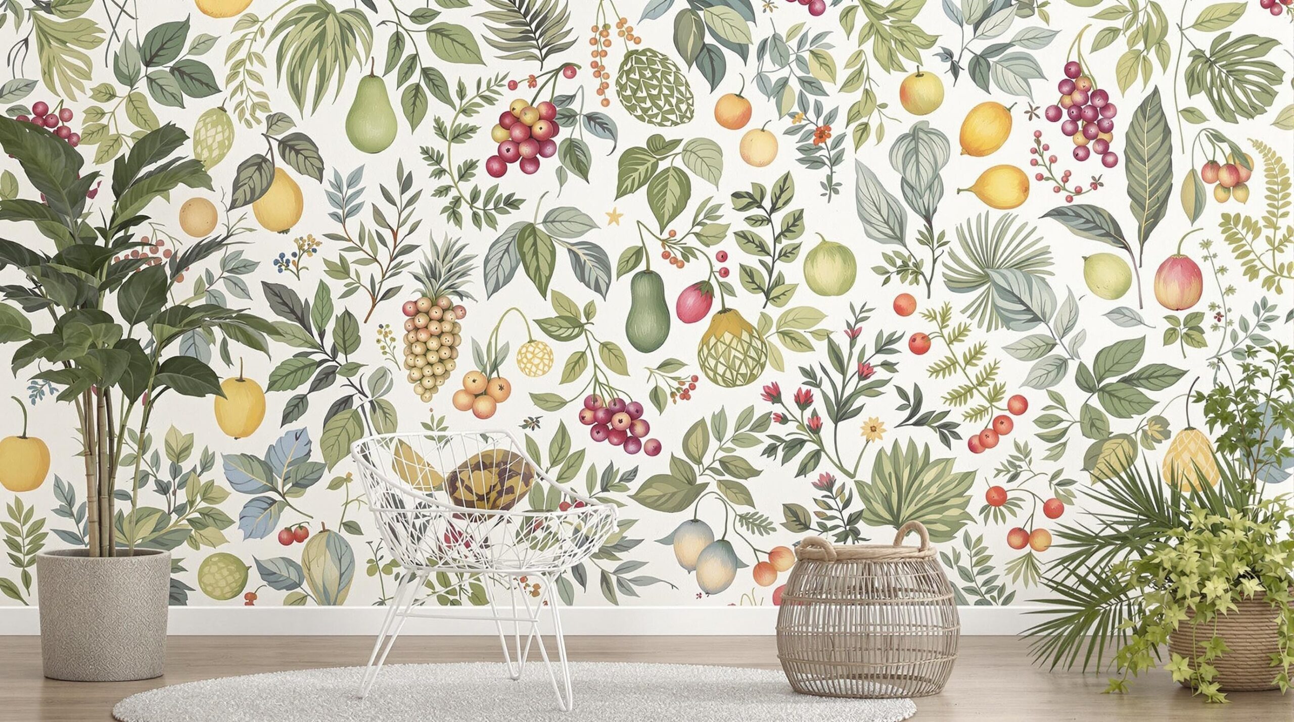 tendances déco 2024 avec imprimés fruit et motifs naturels