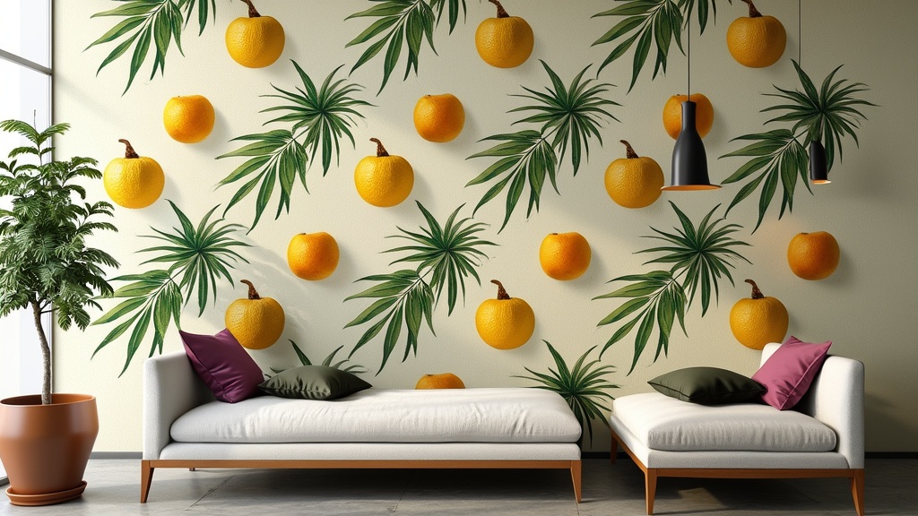 tendances déco 2024 avec imprimés fruit et motifs naturels