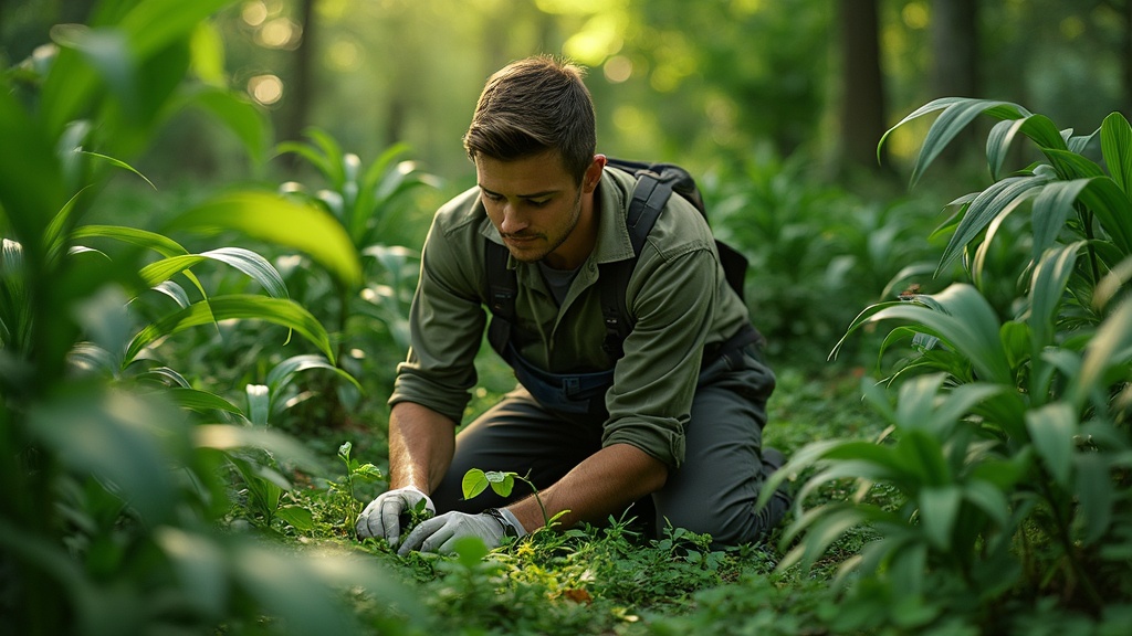 travailler dans les plantes vertes